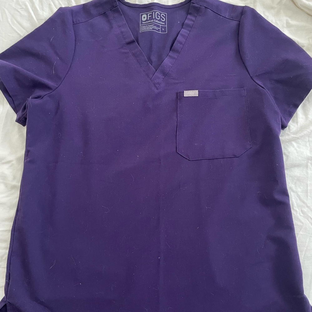 Figs Original Purple Scrub Top